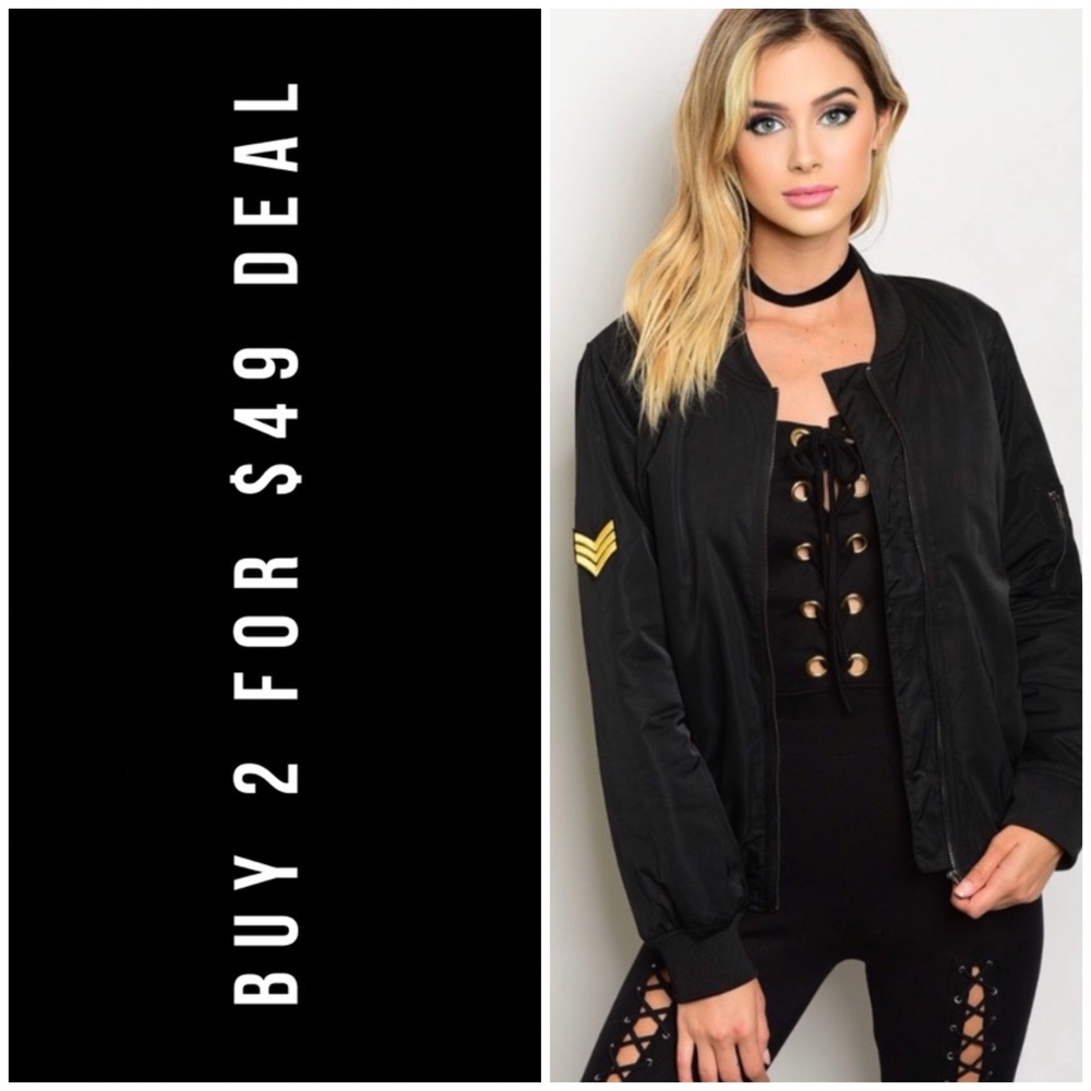 ❄️LAST3️⃣//BLACK QUILTED BOMBER JACKET
